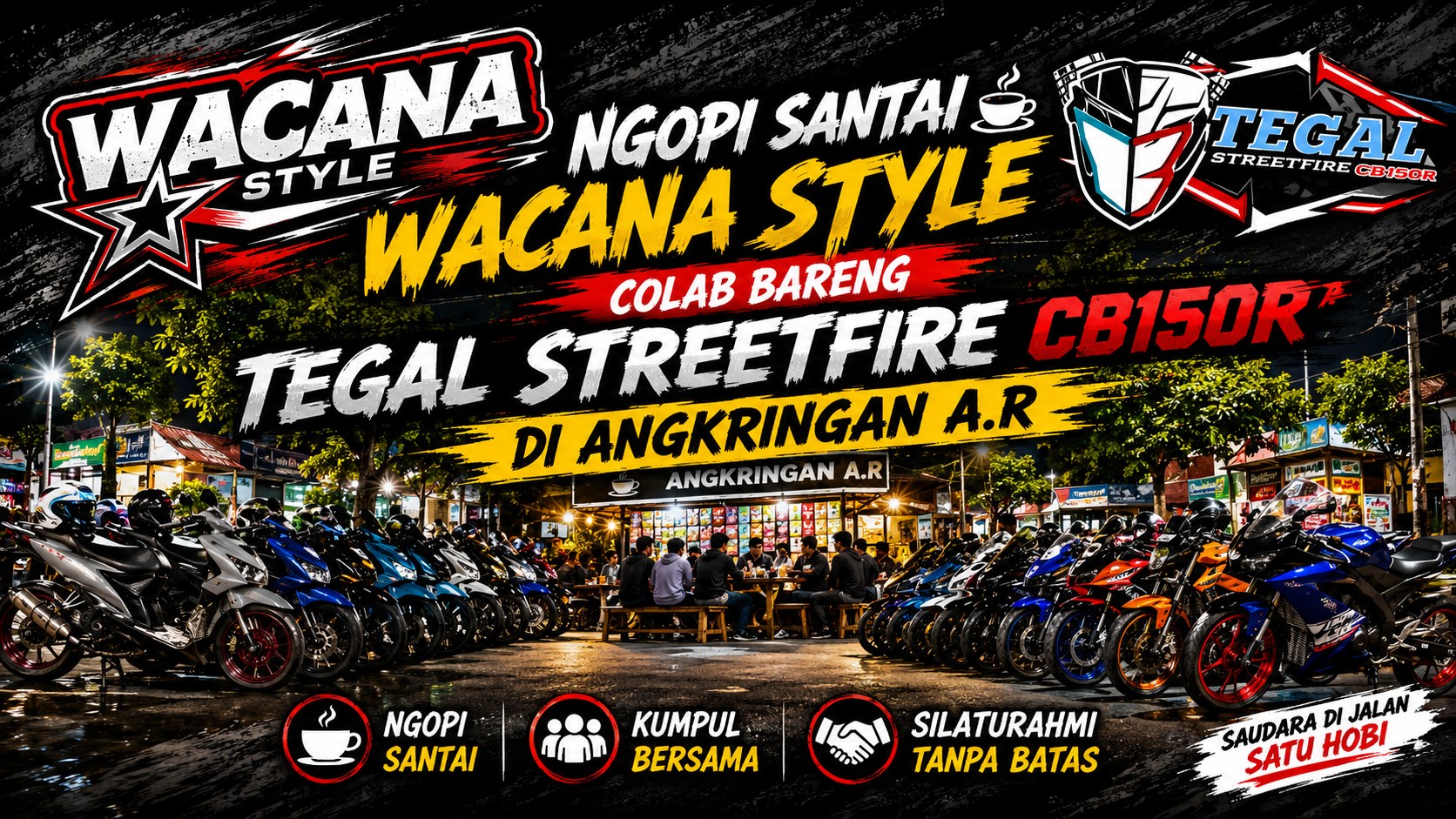 Ngopi Santai Wacana Style Bareng Tegal StreetFire CB150R di Angkringan A.R