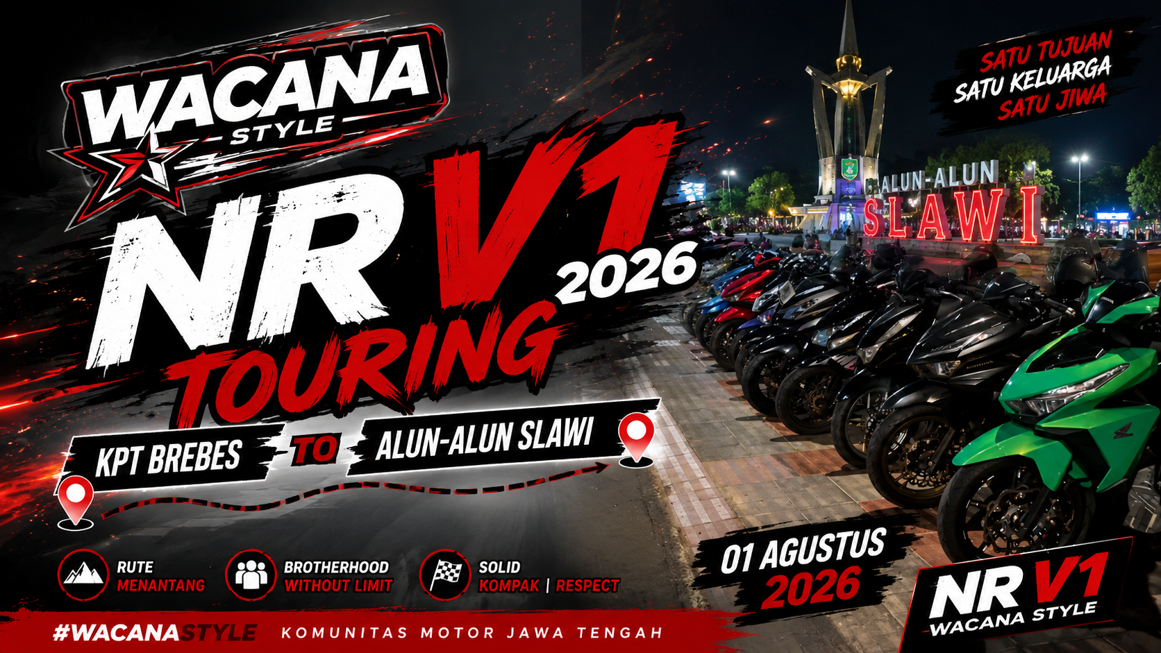 NR V1 Wacana Style 2026: Touring KPT Brebes ke Alun-Alun Slawi